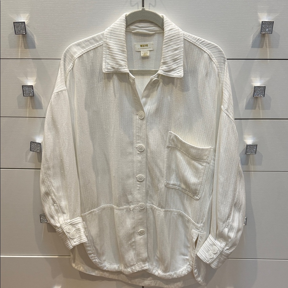 Maeve Cream Button Down Shirt